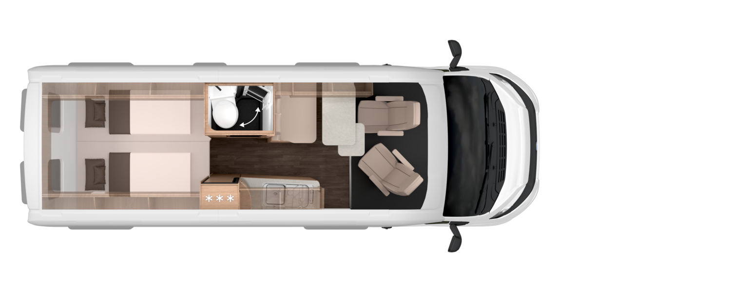 Knaus BOXLIFE PLATINUM SELECTION 630 ME - Plantegning Knaus BOXLIFE PLATINUM SELECTION 630 ME - Plantegning