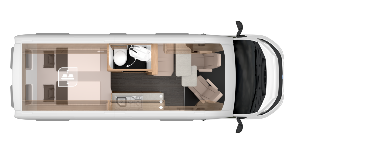 Knaus BOXTIME 630 MX - Plantegning Knaus BOXTIME 630 MX - Plantegning