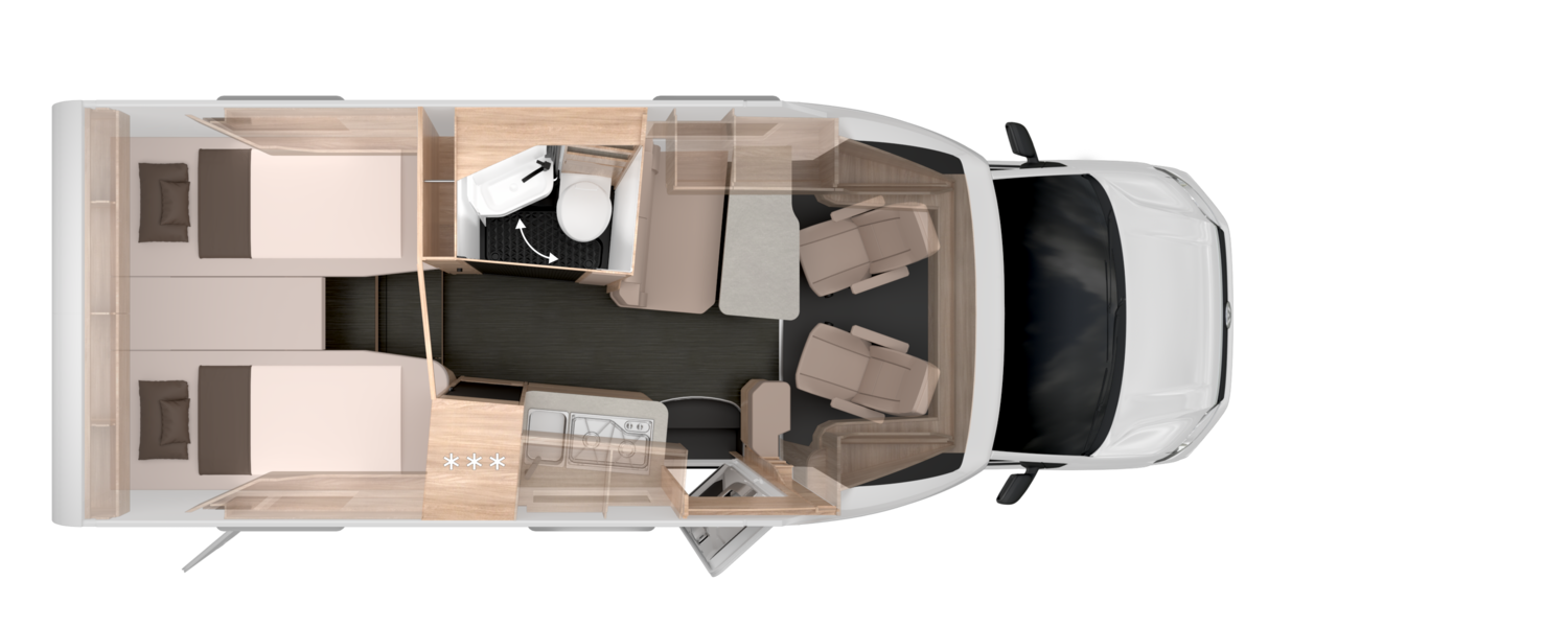 Knaus Van Ti Plus 650 MEG - Plantegning Knaus Van Ti Plus 650 MEG - Plantegning