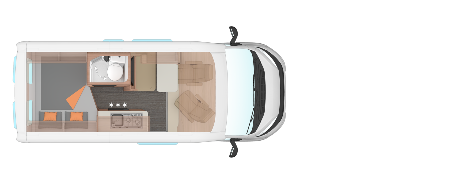 Weinsberg CaraBus EDITION [FIRE] 540 MQ - Plantegning