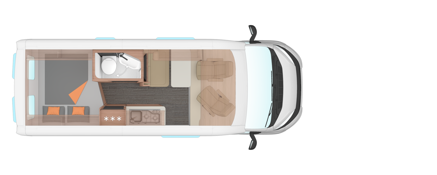 Weinsberg CaraBus EDITION [FIRE] 600 MQ - Plantegning