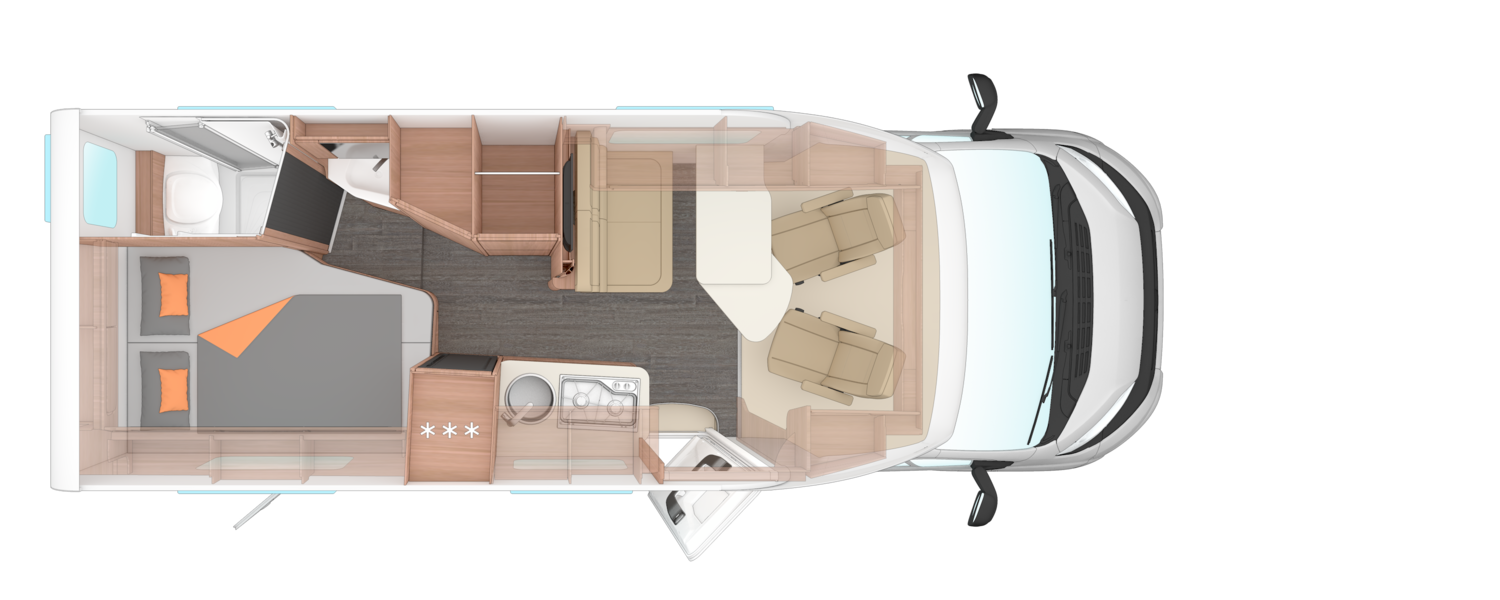Weinsberg CaraCompact EDITION [PEPPER] 600 MF - Plantegning
