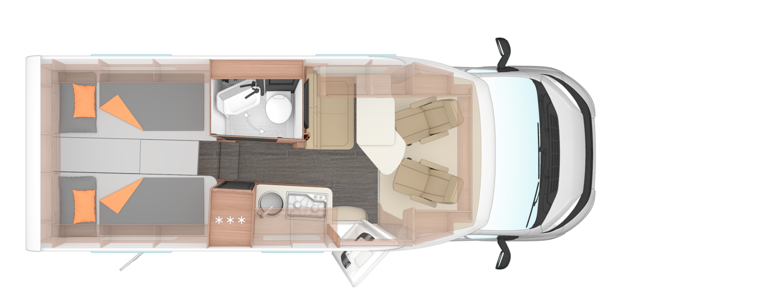 Weinsberg CaraCompact EDITION [PEPPER] 600 MEG - Plantegning